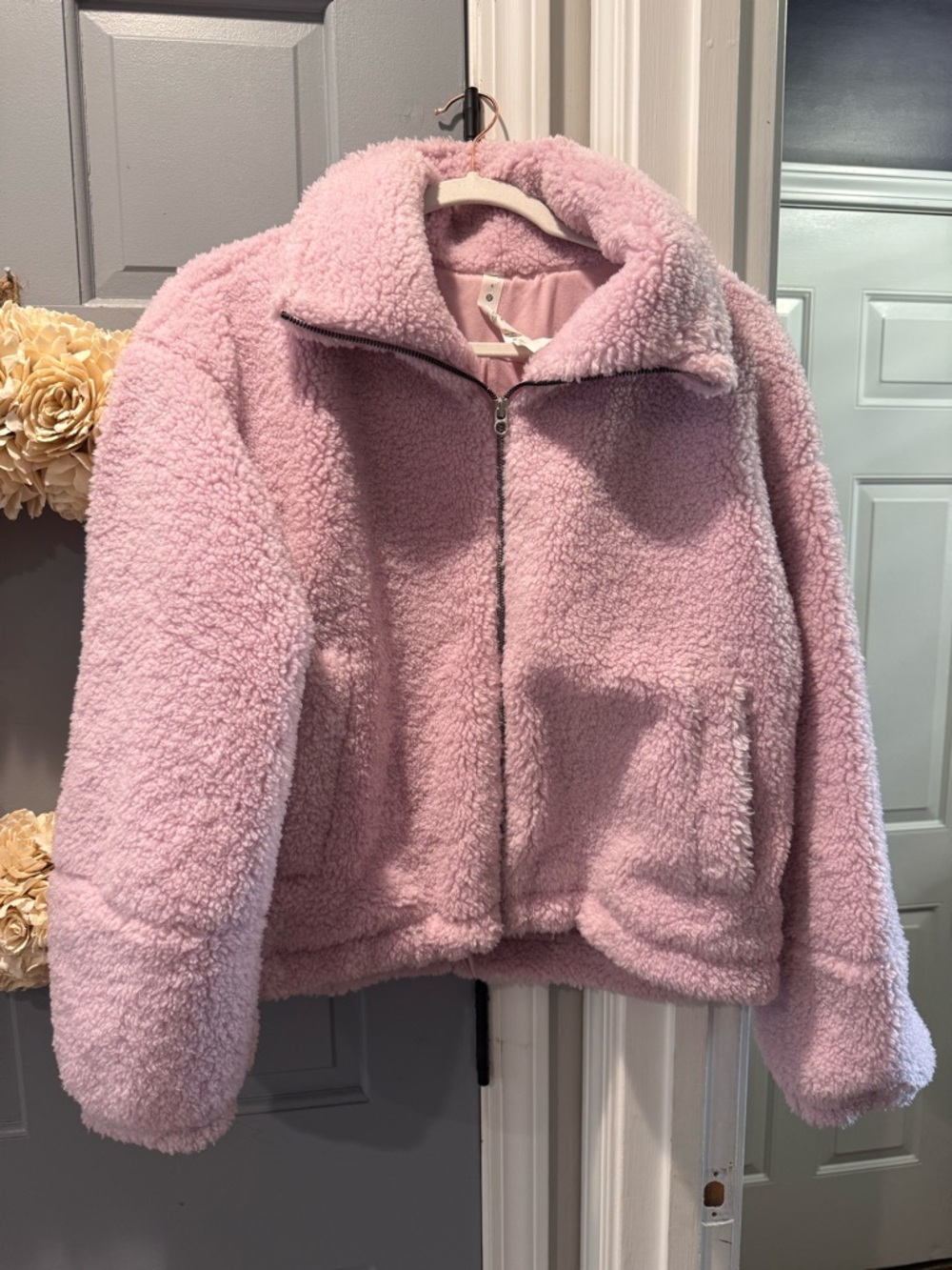 lululemon athletica Pastel Pink Sherpa Zip-Up Jacket